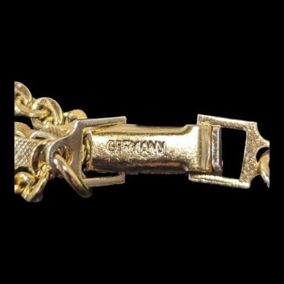 Vintage Germany Triple Strand Chain Necklace Gold Tone 53 Inch Hollywood Regency - Picture 3 of 5